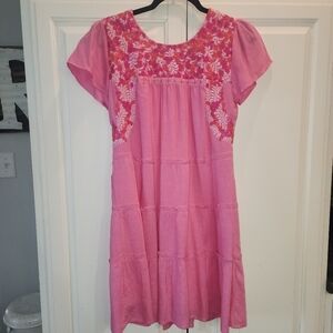 J Marie XS Pink Embroidered Dress
